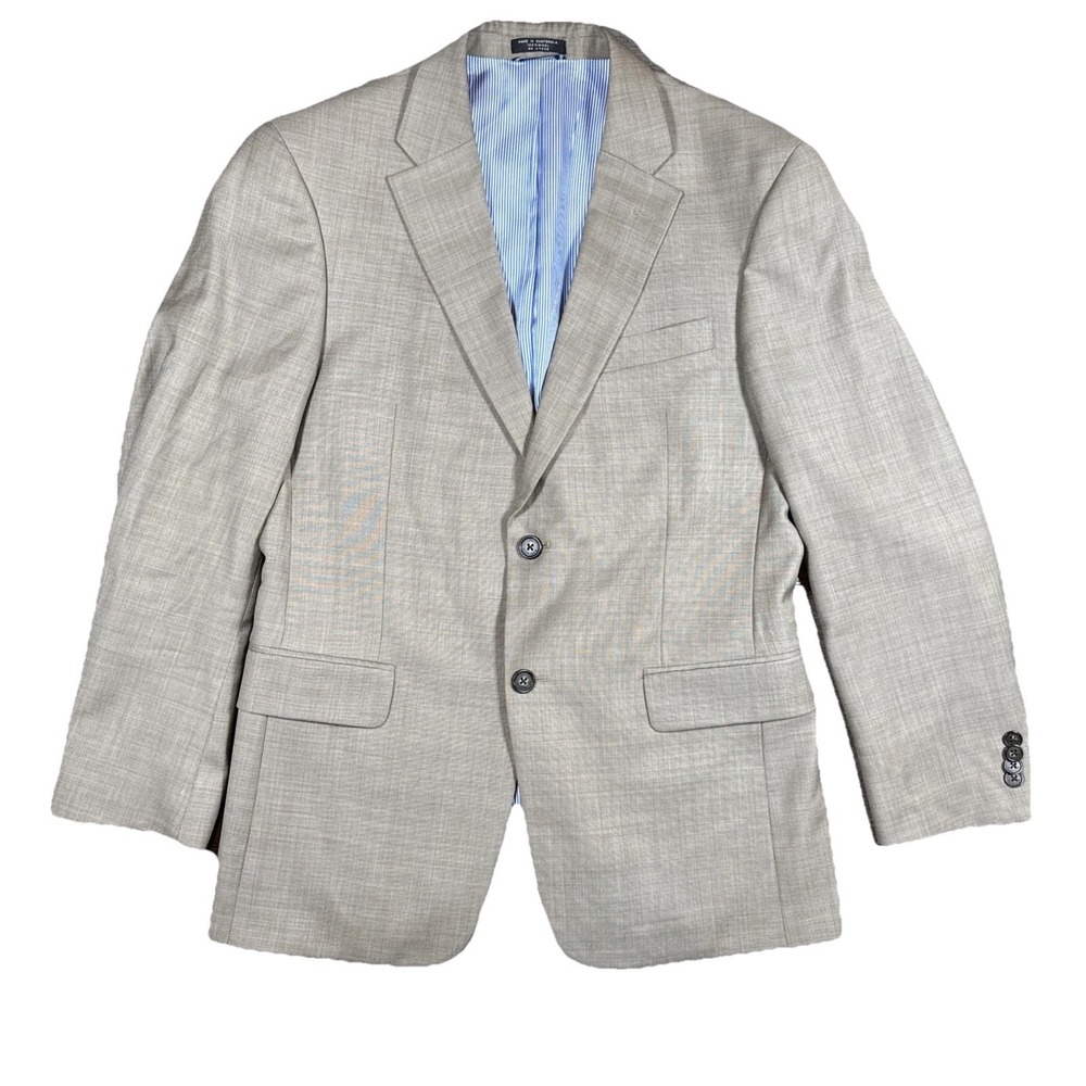 Tommy Hilfiger Men's 100% Wool‎ Tan 2 Button Blazer Suit Jacket Sport Coat